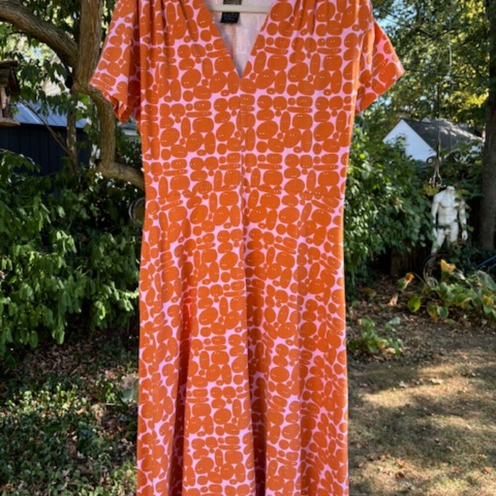 Nooworks "Pebble People" Greta Midi Dress, Never Worn